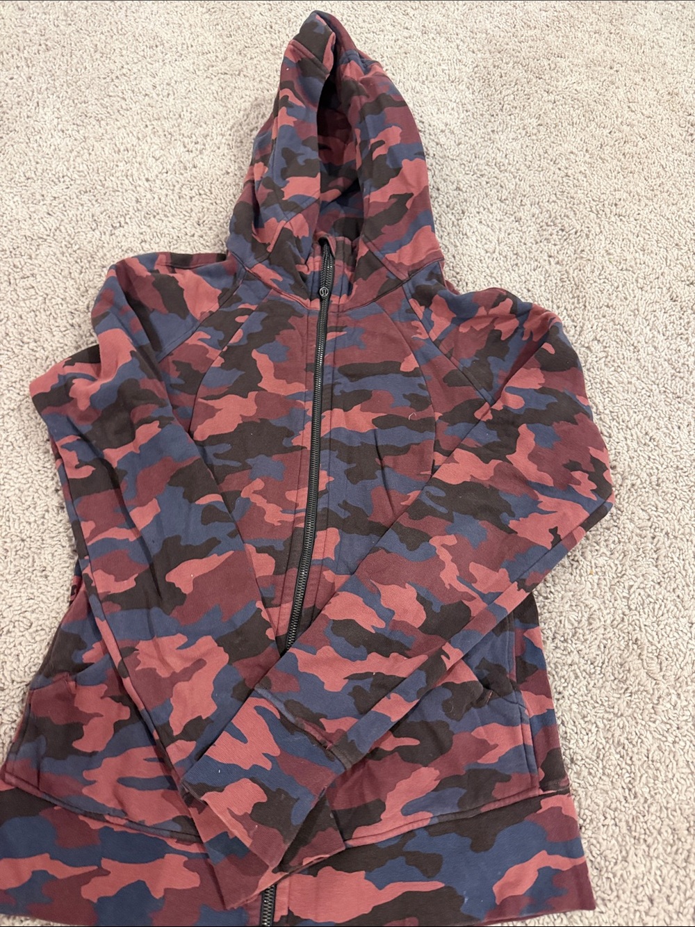 lululemon athletica Maroon Blue Black Camo Zip Hoodie - Picture 1 of 2